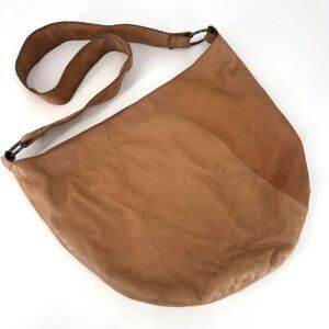 Vintage Y2K Old Navy Leather Large Tan Satchel hobo Bag Purse Single Strap Boho